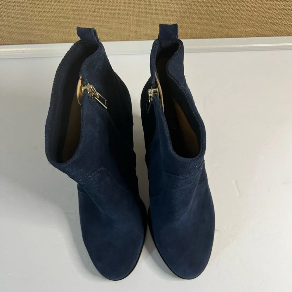 Joie Dalton Bootie Blue Suede Zip Up Ankle Boots Size 38.5 (US 8.5)